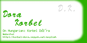 dora korbel business card